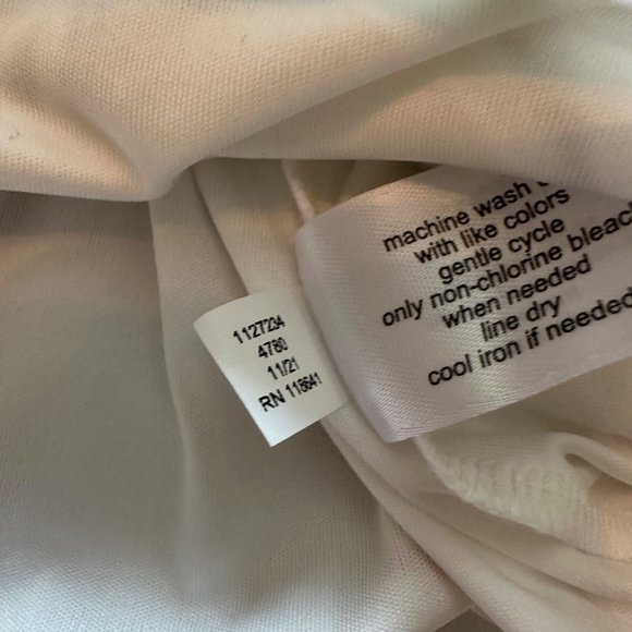 Lane Bryant | Womens 22/24 Off Shoulder White Floral Print 3/4 Sleeve Metallic - Picture 10 of 13